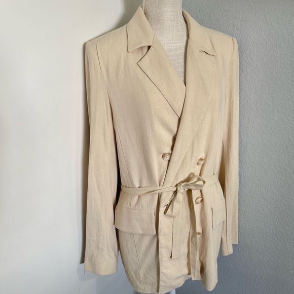 Womens Free People Beige Tie-Front Blazer Jacket - Picture 4 of 12